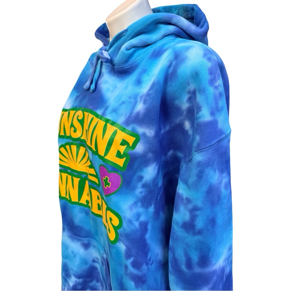 Sunshine Cannabis Blue Tie-Dye Hoodie 2XL UNISEX - Picture 5 of 8
